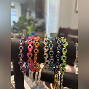 ✨ Luxe Evil Eye Protection Bracelet — Signature Colour Collection